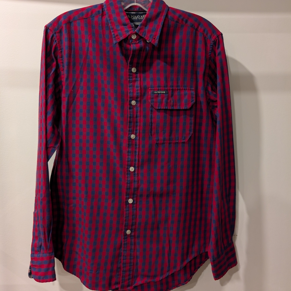 Mens US Polo Assn. Slim Fit Checkered Flannel